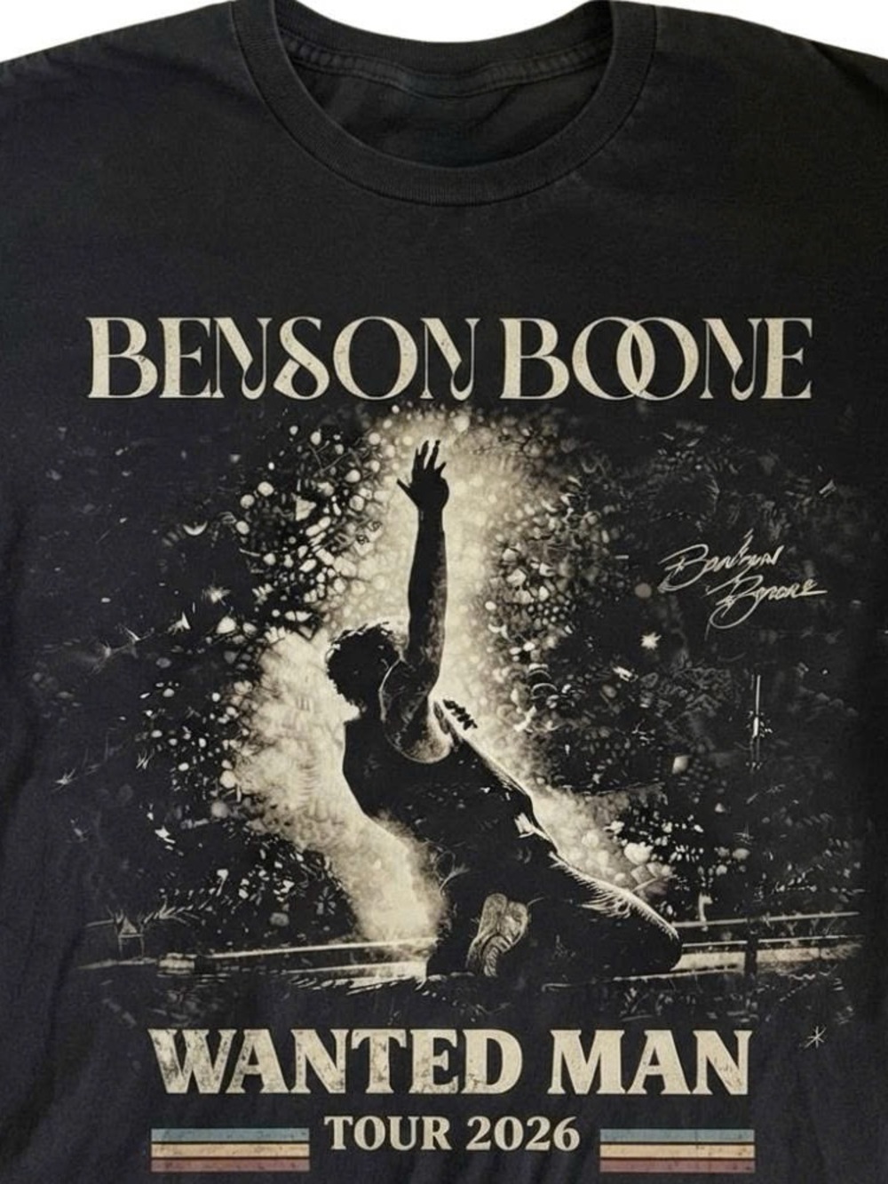 Black "Wanted Man" Tour 2026 Graphic Tee
